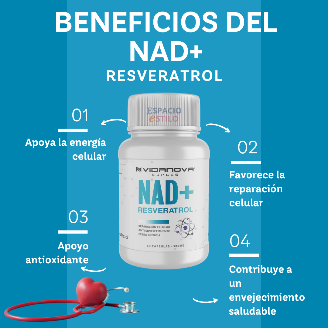 NAD+ RESVERATROL 1000MG 60 CAPS ORIGINAL