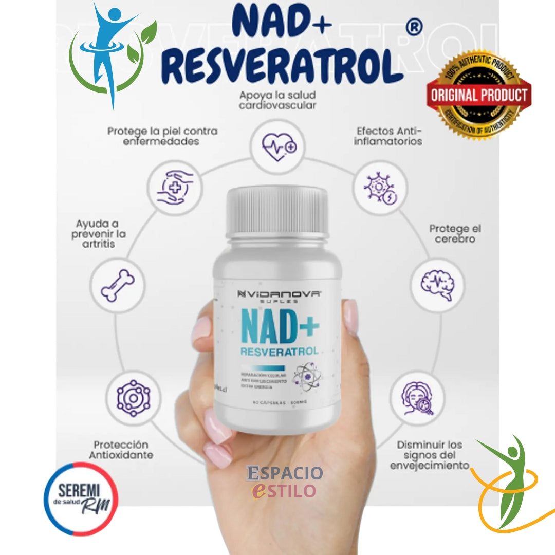 NAD+ RESVERATROL 1000MG 60 CAPS ORIGINAL